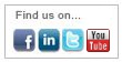 Find us on Facebook, LinkedIn, Twitter and YouTube